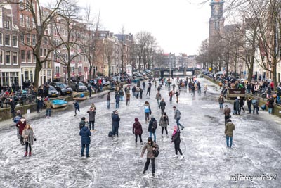 schaatsen op de prinsengracht