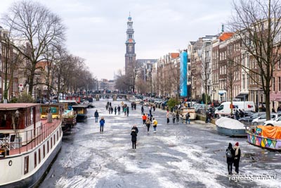 schaatsen op de prinsengracht